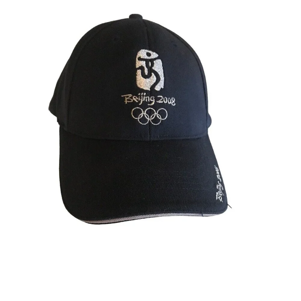 Beijing 2008 Olympics Navy Blue Cap With Embroidered Logo & Silver Details Adjus